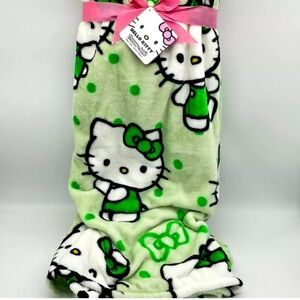 Hello Kitty Green Polka Dot Blanket